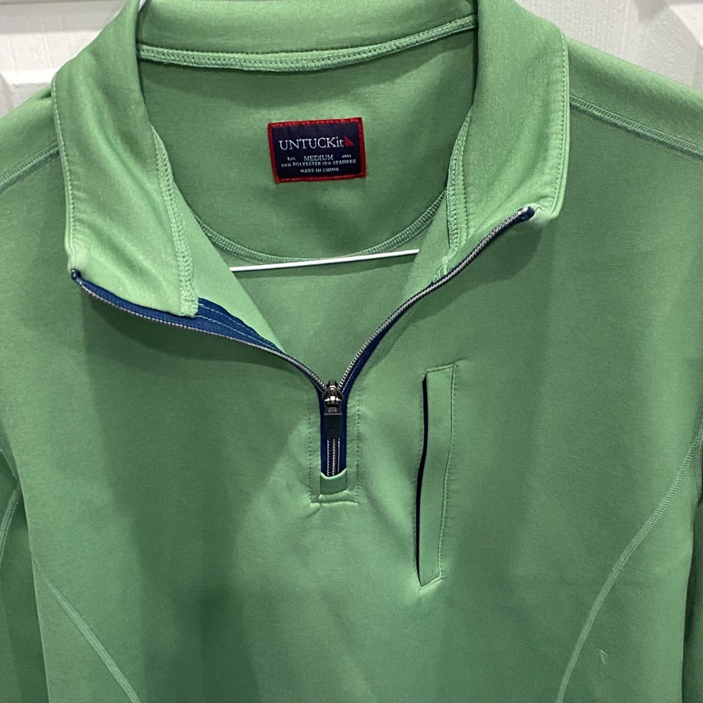 UNTUCKit Mint Green Quarter-Zip Pullover